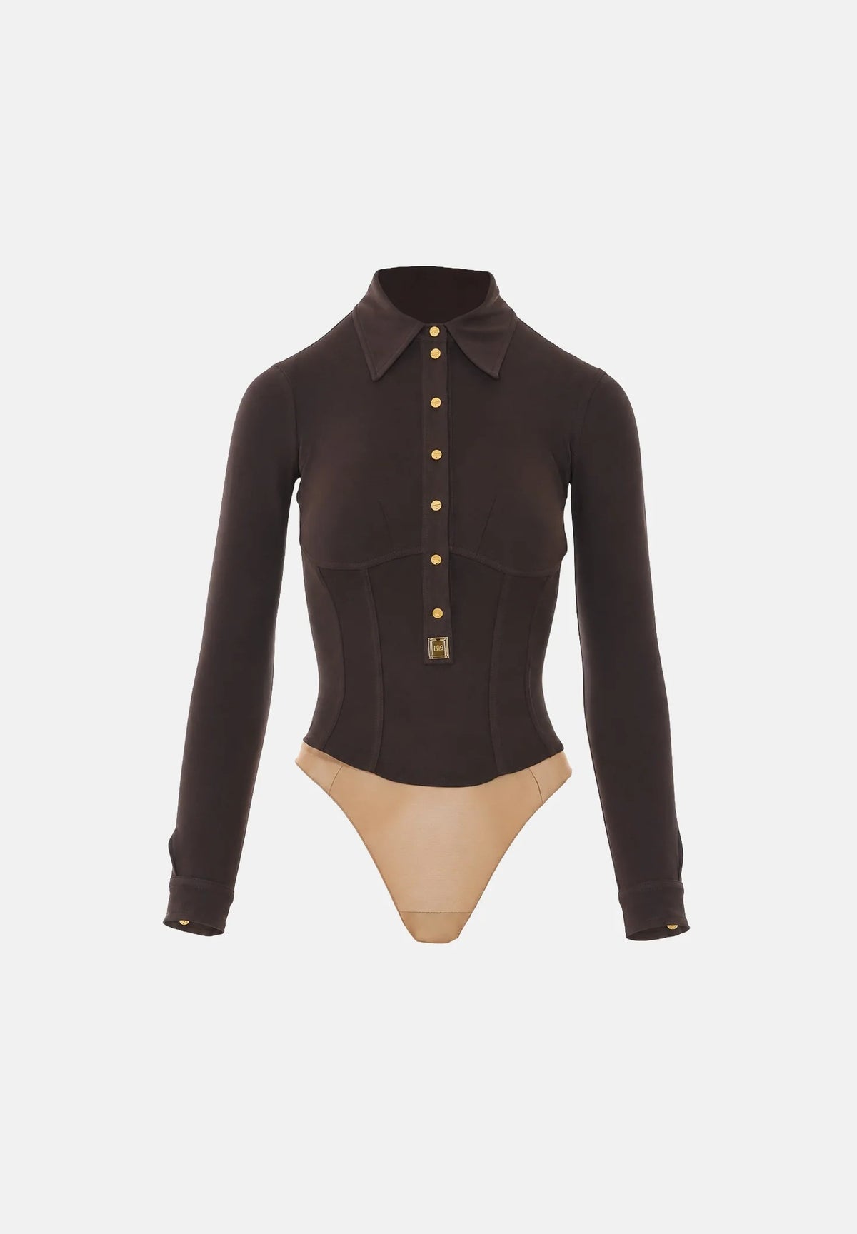 ELISABETTA FRANCHI CAMICIA A BODY Viscosa Stretch-Dark Chocolate