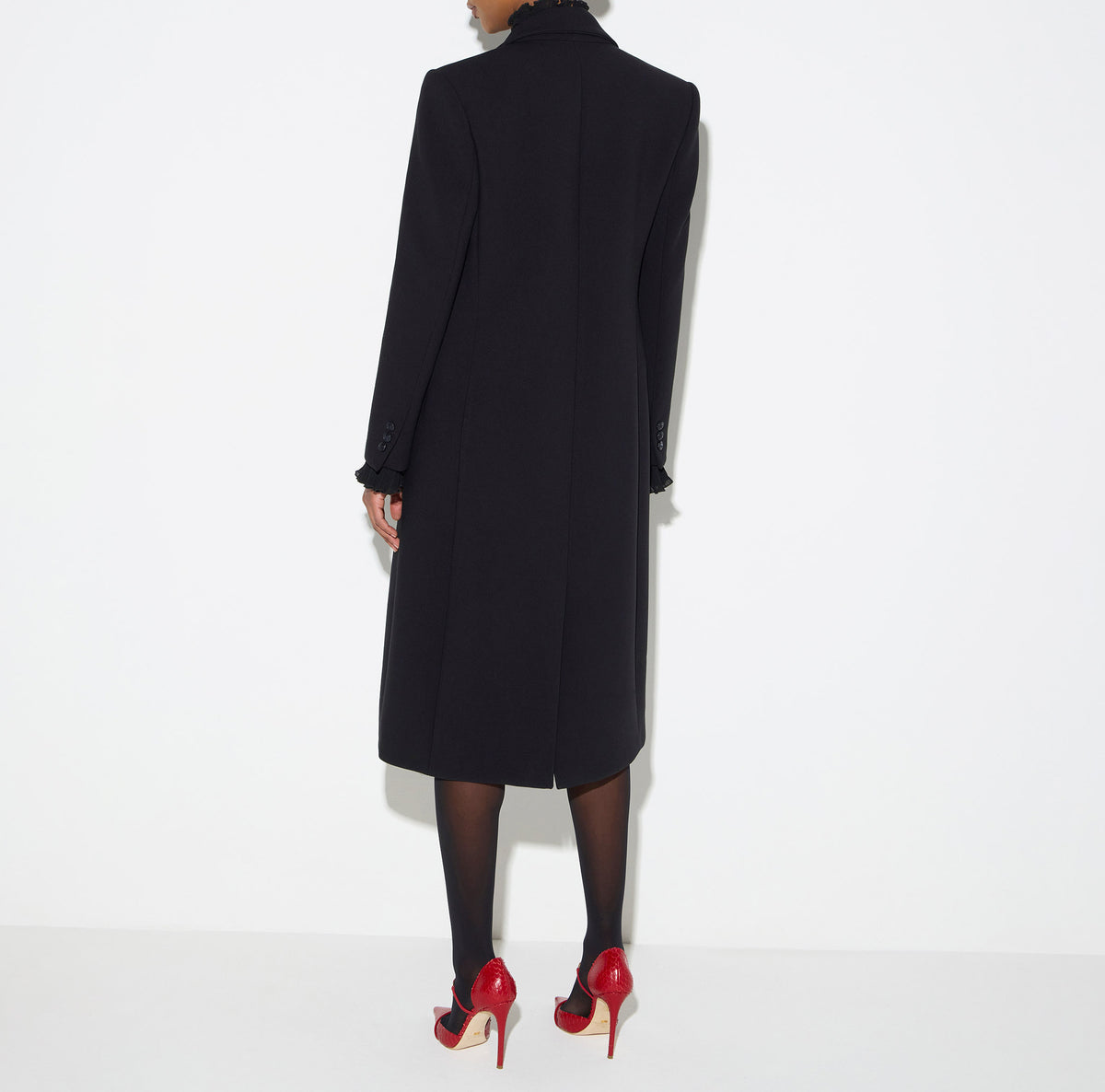ELISABETTA FRANCHI Cappotto doppio crêpe-Nero