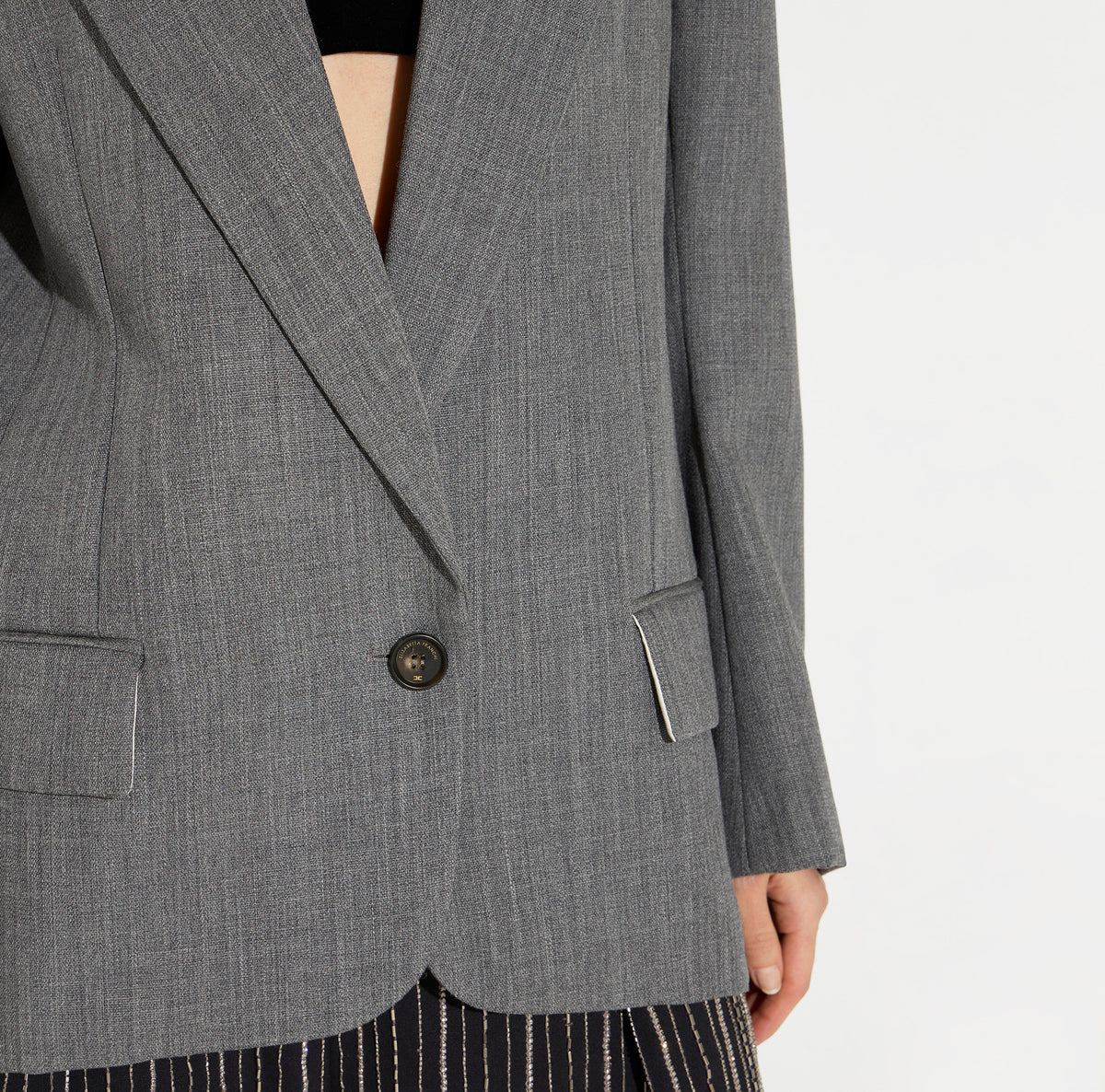 ELISABETTA FRANCHI Giacca Lana-Grigio Melange