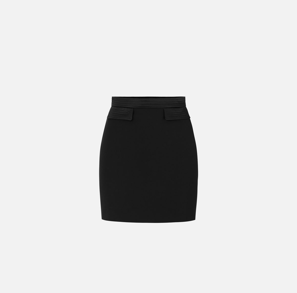 ELISABETTA FRANCHI Gonna Corta doppio crêpe Raso-Nero