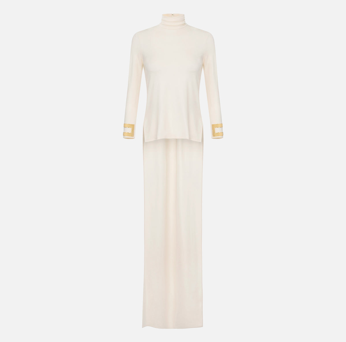 ELISABETTA FRANCHI Maglia Jersey Lucido Taglio Asimmetrico-Burro