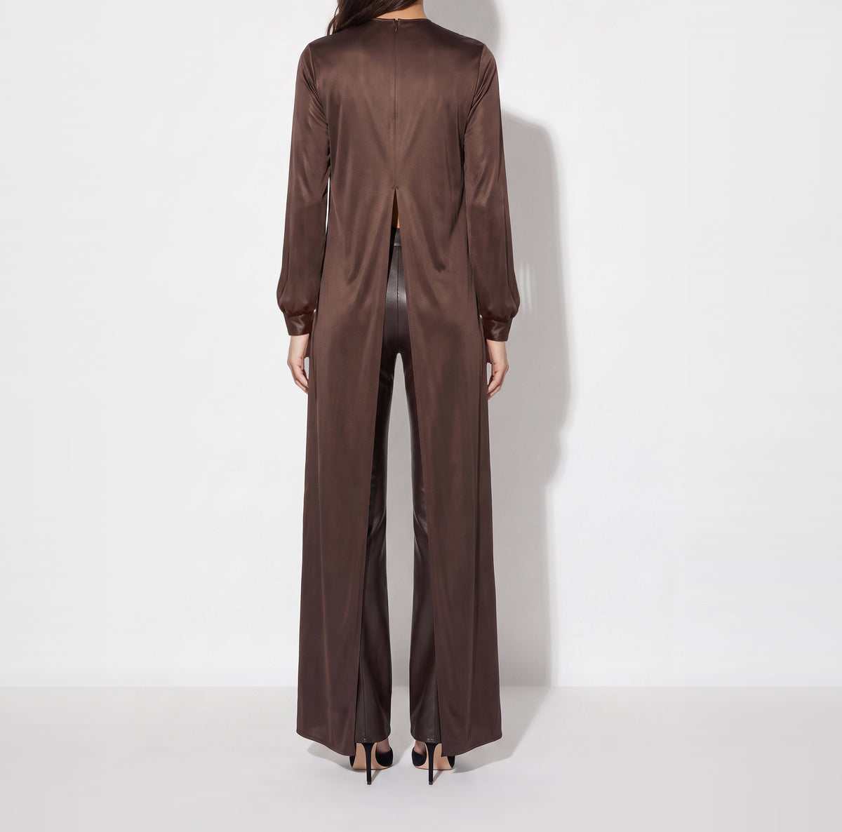 ELISABETTA FRANCHI Casacca Jersey Lucido-Dark Chocolate
