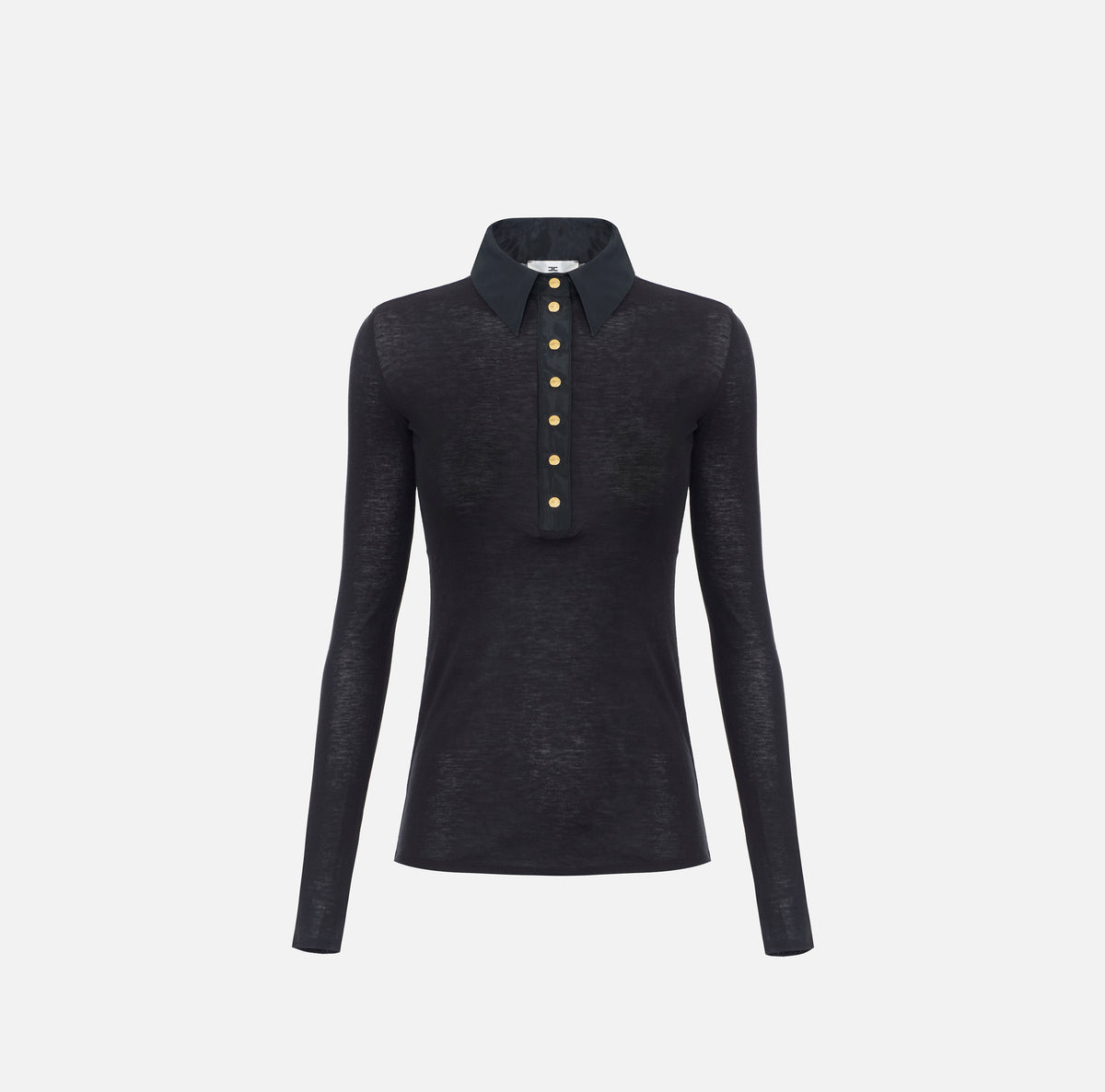 ELISABETTA FRANCHI Polo Maglia Taffetà-Nero