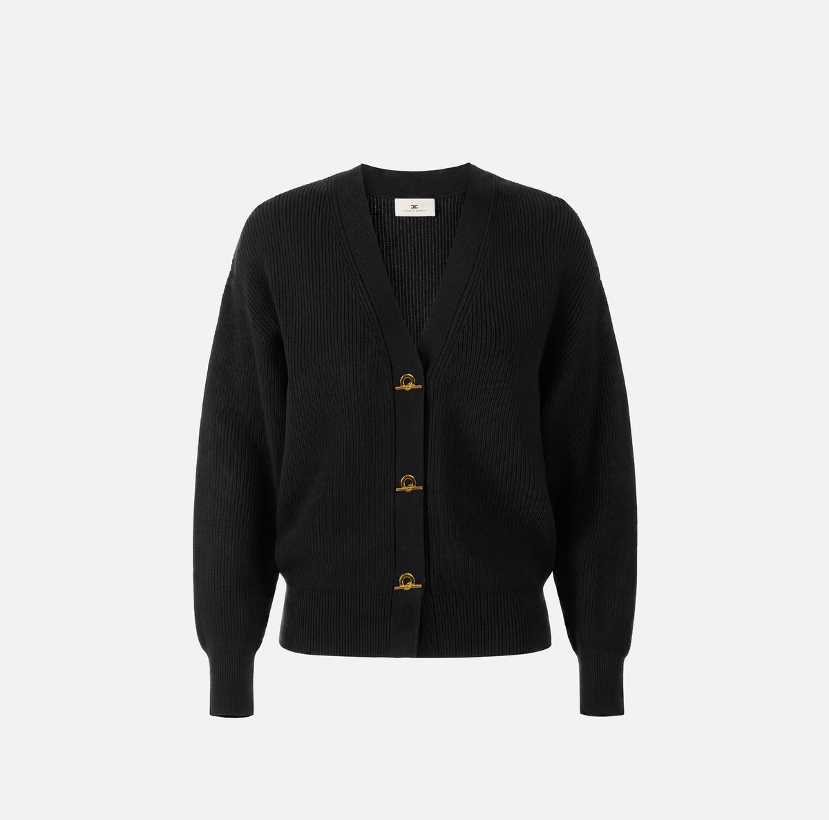 ELISABETTA FRANCHI Cardigan Maglia T-Bar-Nero