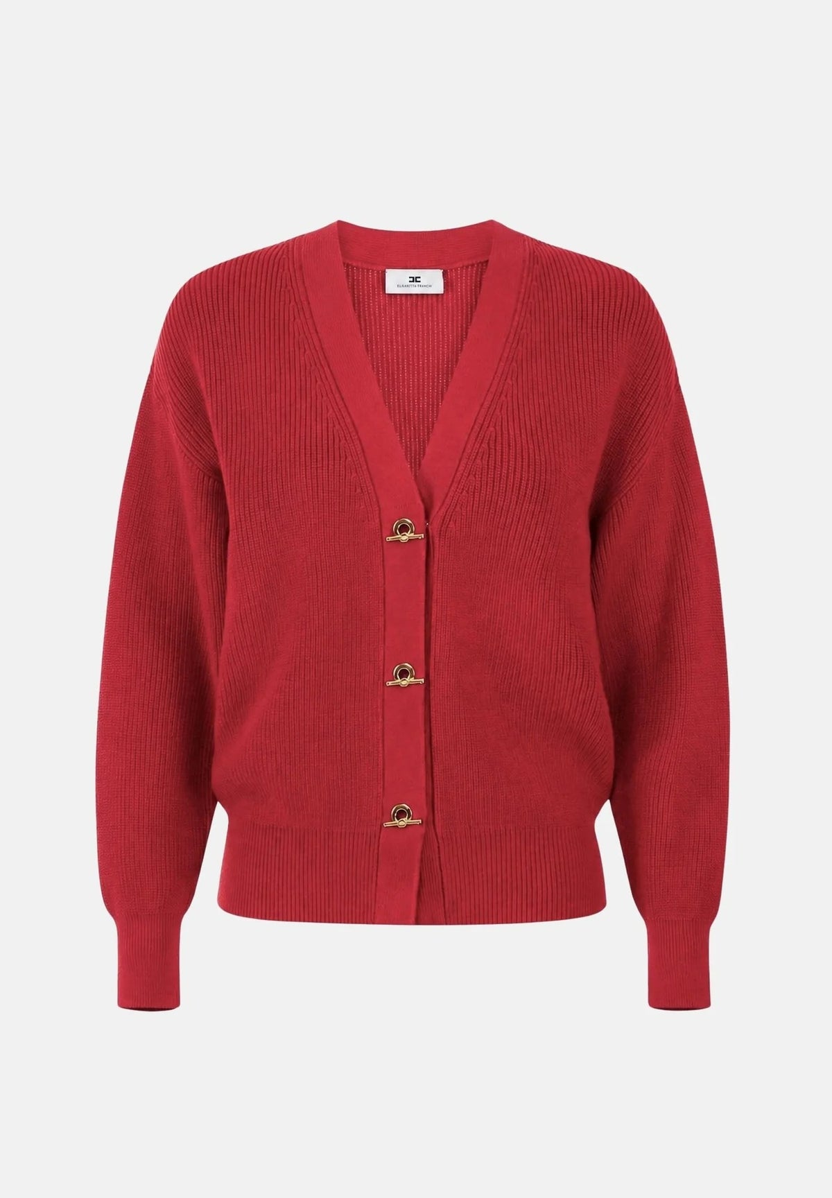 ELISABETTA FRANCHI Cardigan Maglia T-Bar-Red Passion