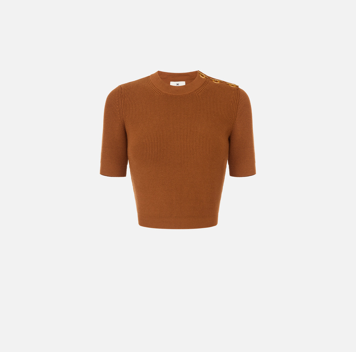 ELISABETTA FRANCHI Maglia Cropped T-Bar-Sigaro