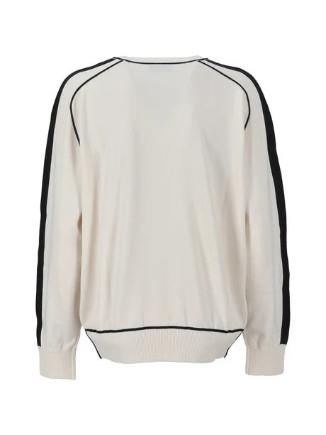 ELISABETTA FRANCHI Felpa MAGLIA Viscosa Slogan-Burro/Nero