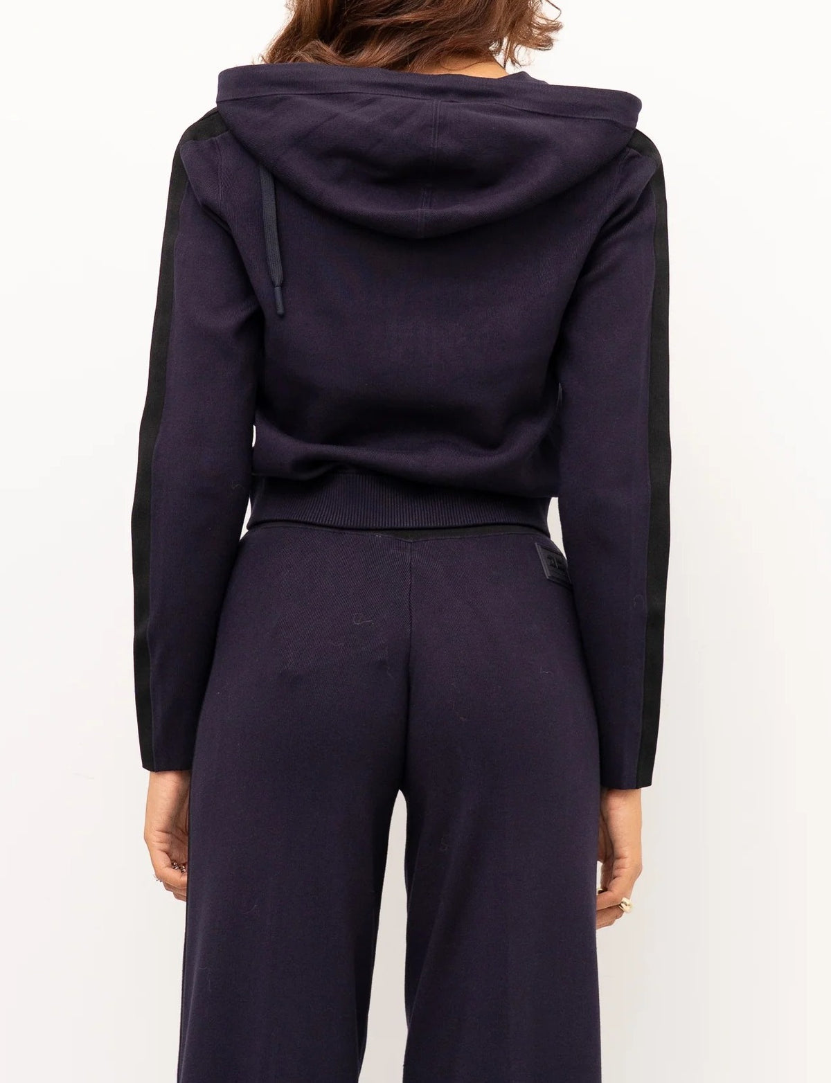 ELISABETTA FRANCHI Felpa Maglia Bicolore Logo-Blu/Nero