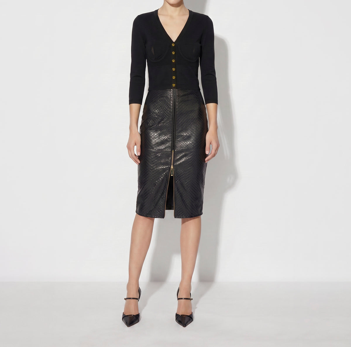 ELISABETTA FRANCHI Cardigan Bustier Maglia-Nero