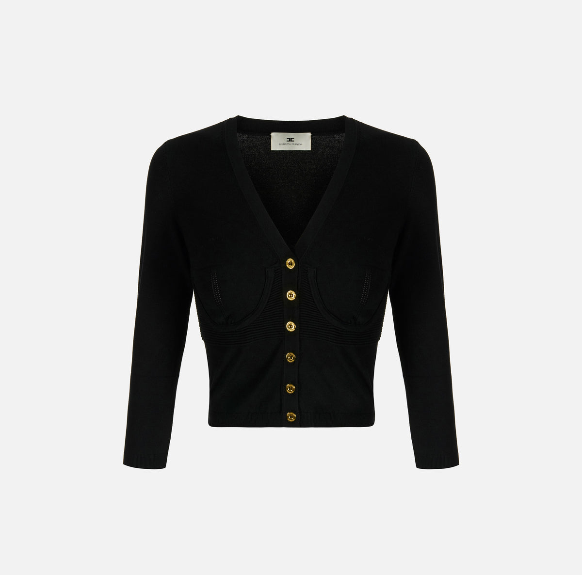 ELISABETTA FRANCHI Cardigan Bustier Maglia-Nero
