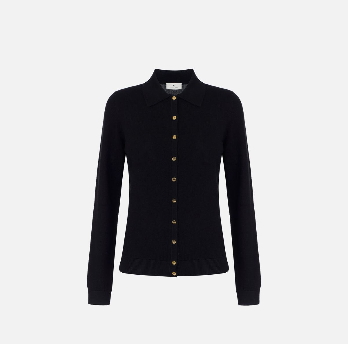 ELISABETTA FRANCHI Cardigan Maglia Lana Cashmere-Nero