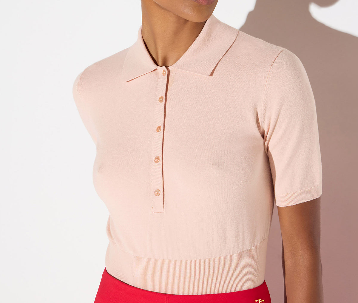 ELISABETTA FRANCHI Polo Maglia Viscosa-Nude