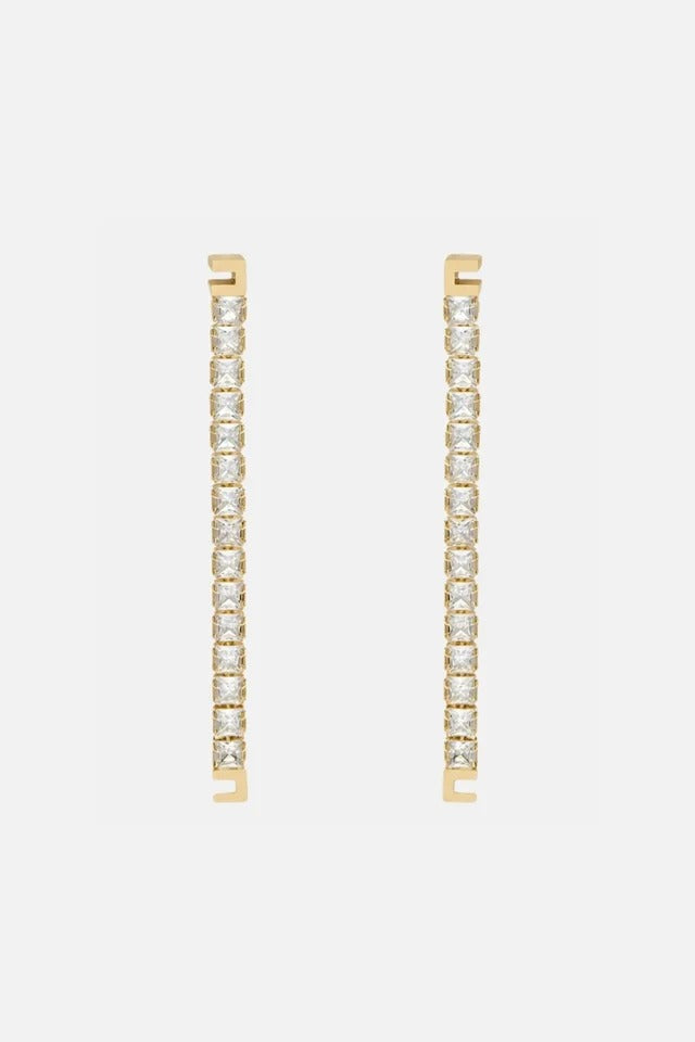ELISABETTA FRANCHI ORECCHINI Filo Strass-Oro Giallo