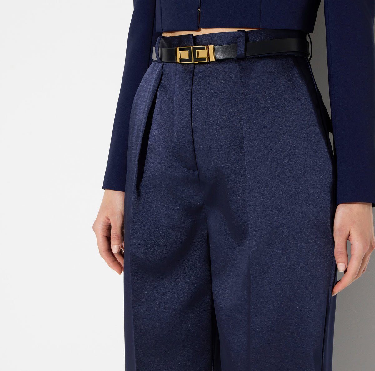 ELISABETTA FRANCHI Pantalone Raso Stretch-Navy