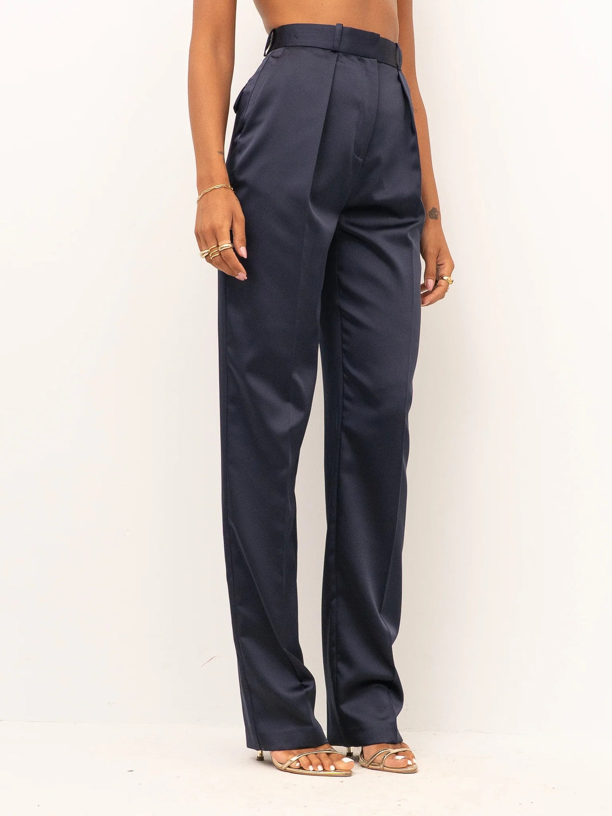 ELISABETTA FRANCHI Pantalone Raso Stretch-Navy