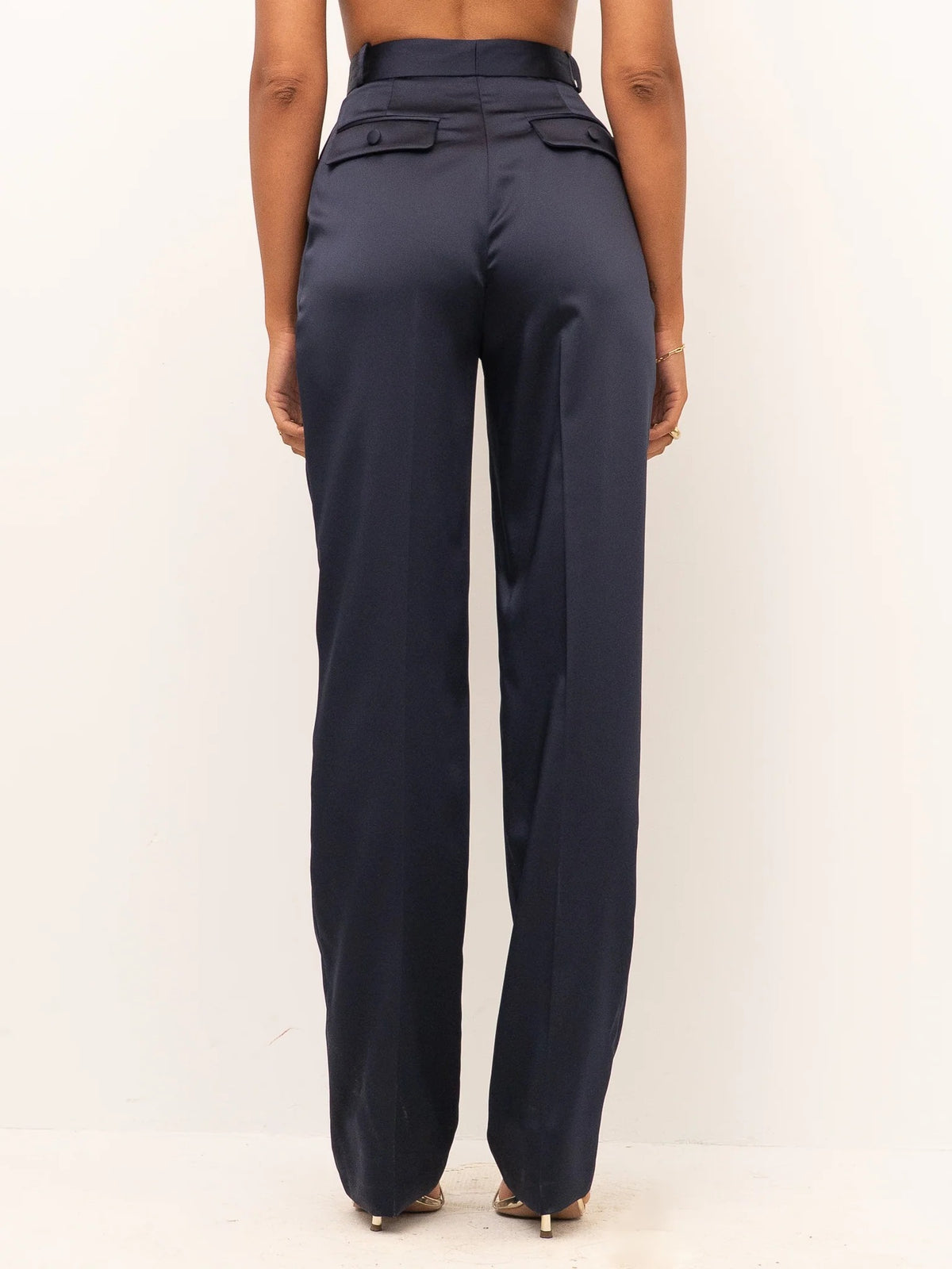 ELISABETTA FRANCHI Pantalone Raso Stretch-Navy