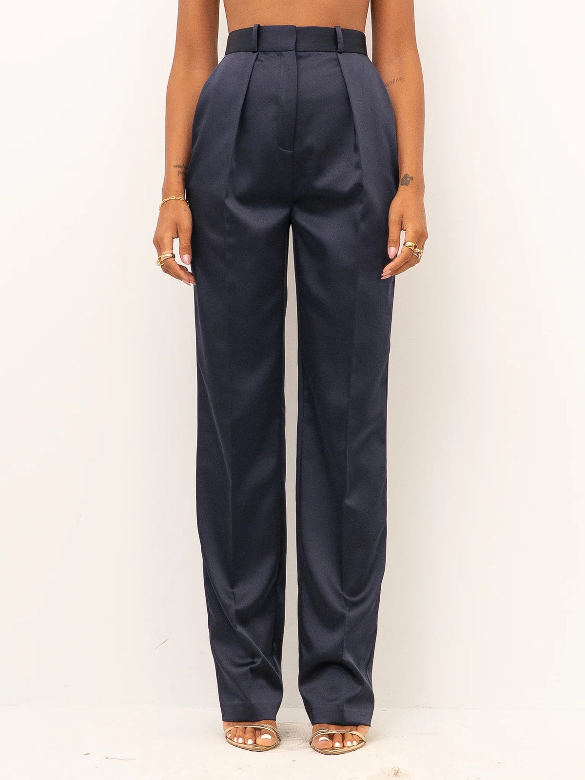 ELISABETTA FRANCHI Pantalone Raso Stretch-Navy