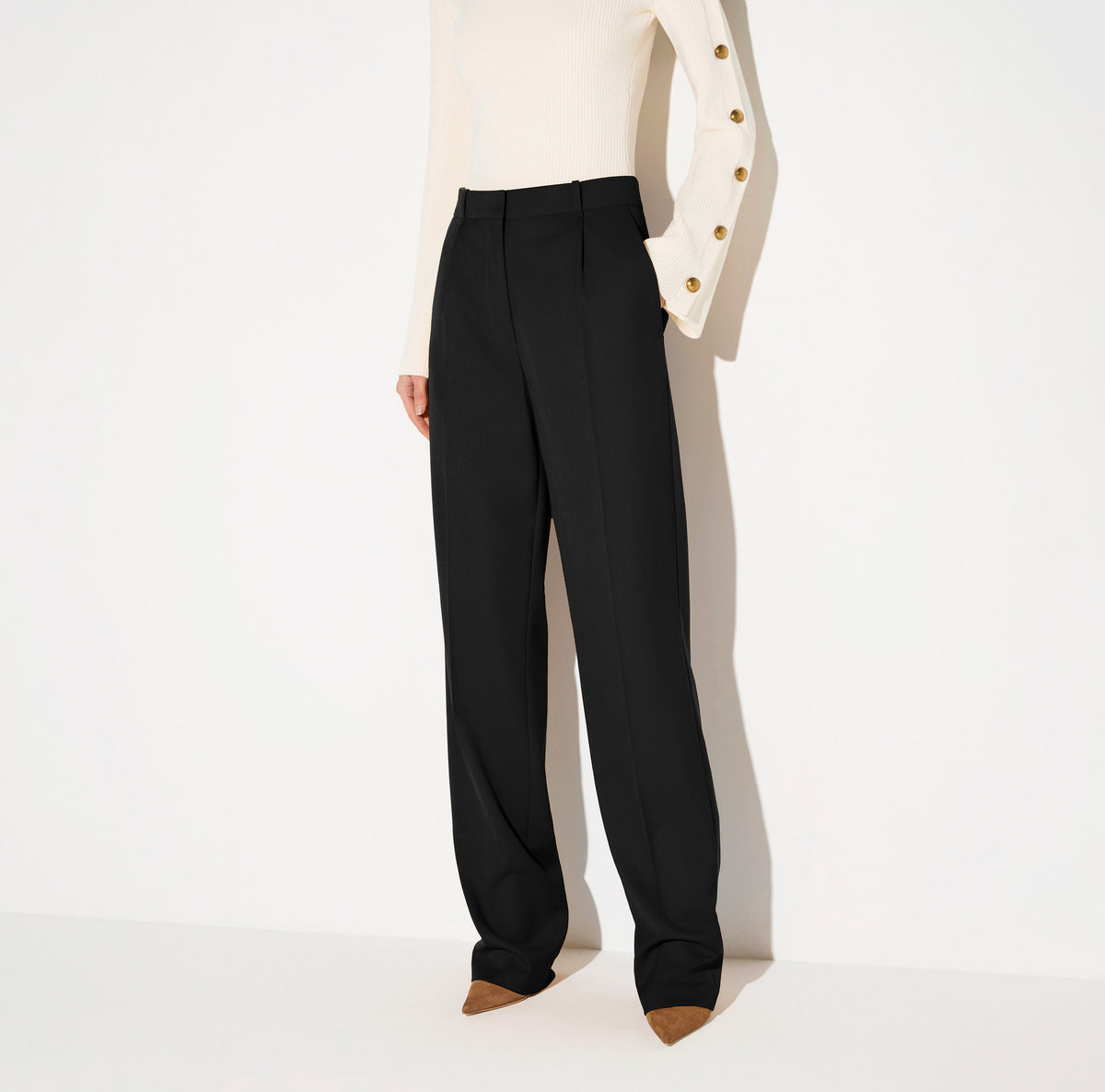 ELISABETTA FRANCHI PANTALONE Gabardina-Nero