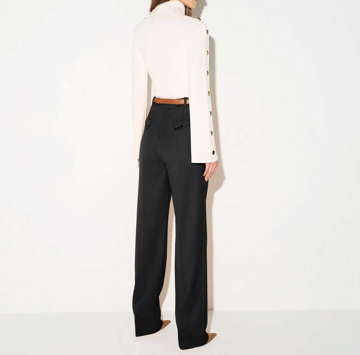 ELISABETTA FRANCHI PANTALONE Gabardina-Nero