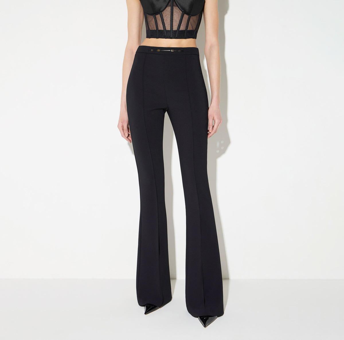 ELISABETTA FRANCHI PANTALONE doppio crêpe Morsetto-Nero