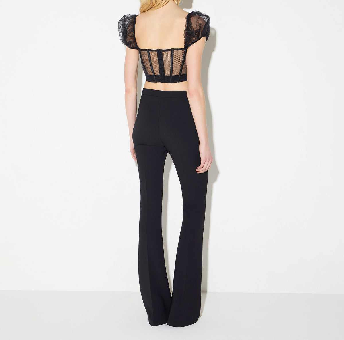 ELISABETTA FRANCHI PANTALONE doppio crêpe Morsetto-Nero
