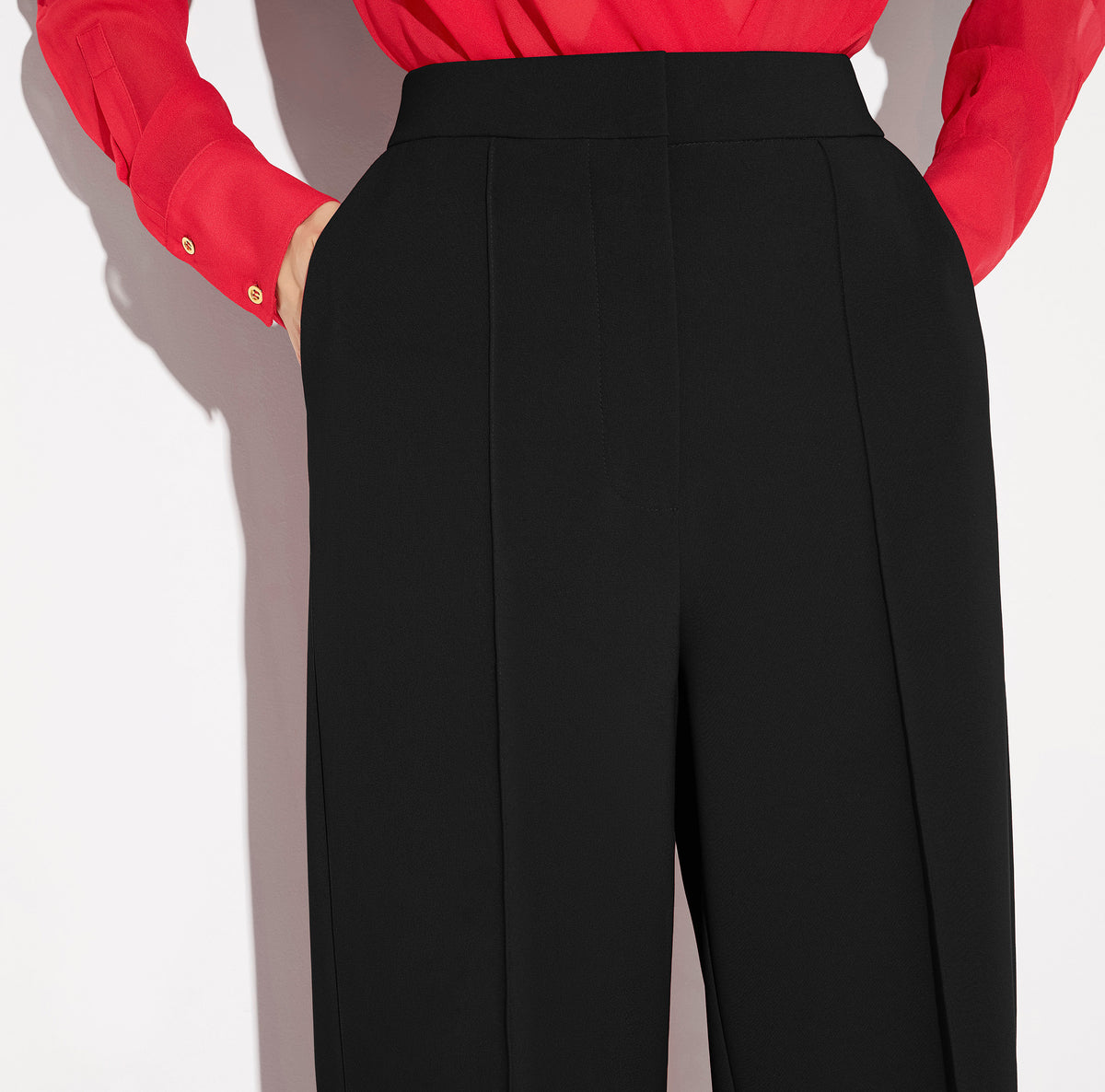 ELISABETTA FRANCHI PANTALONE crêpe-Nero