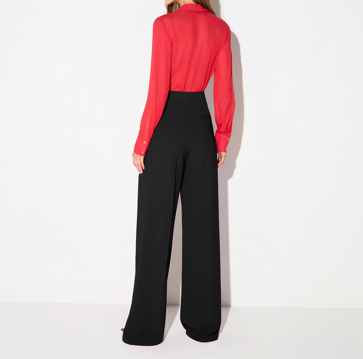 ELISABETTA FRANCHI PANTALONE crêpe-Nero