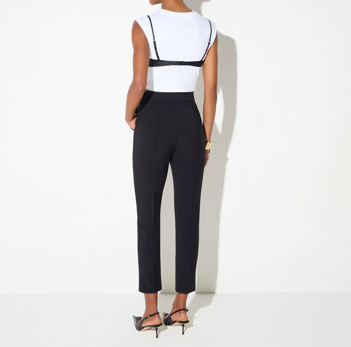 ELISABETTA FRANCHI PANTALONE Tessuto Tecnico-Nero