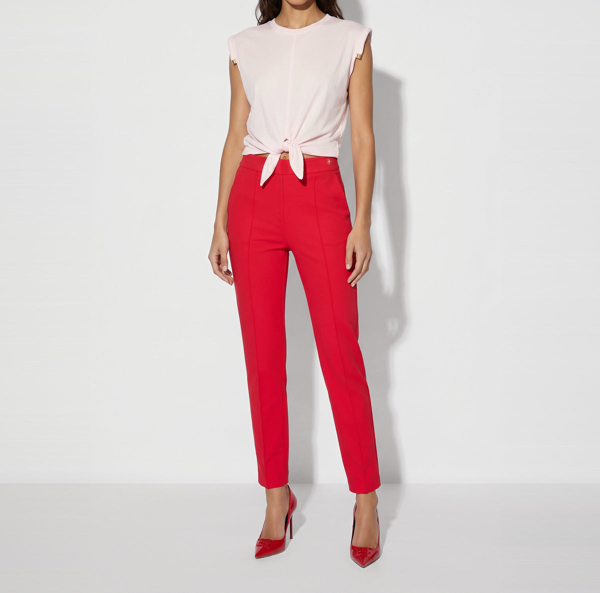 ELISABETTA FRANCHI PANTALONE Tessuto Tecnico-Red Passion