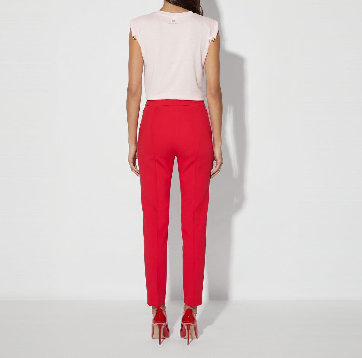 ELISABETTA FRANCHI PANTALONE Tessuto Tecnico-Red Passion