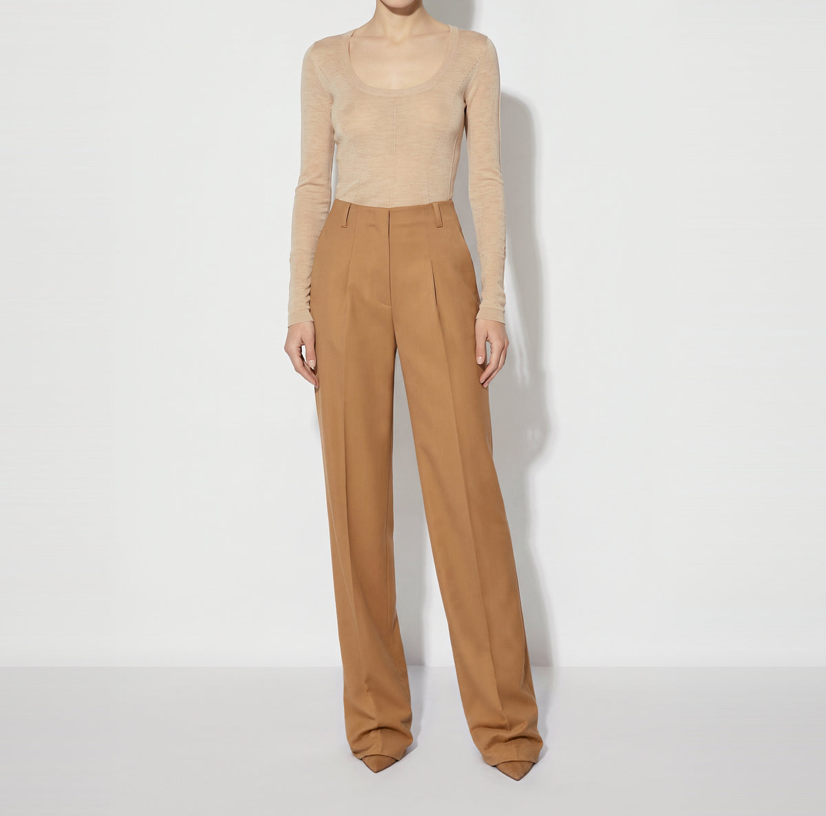 ELISABETTA FRANCHI Pantalone Gabardina-Daino