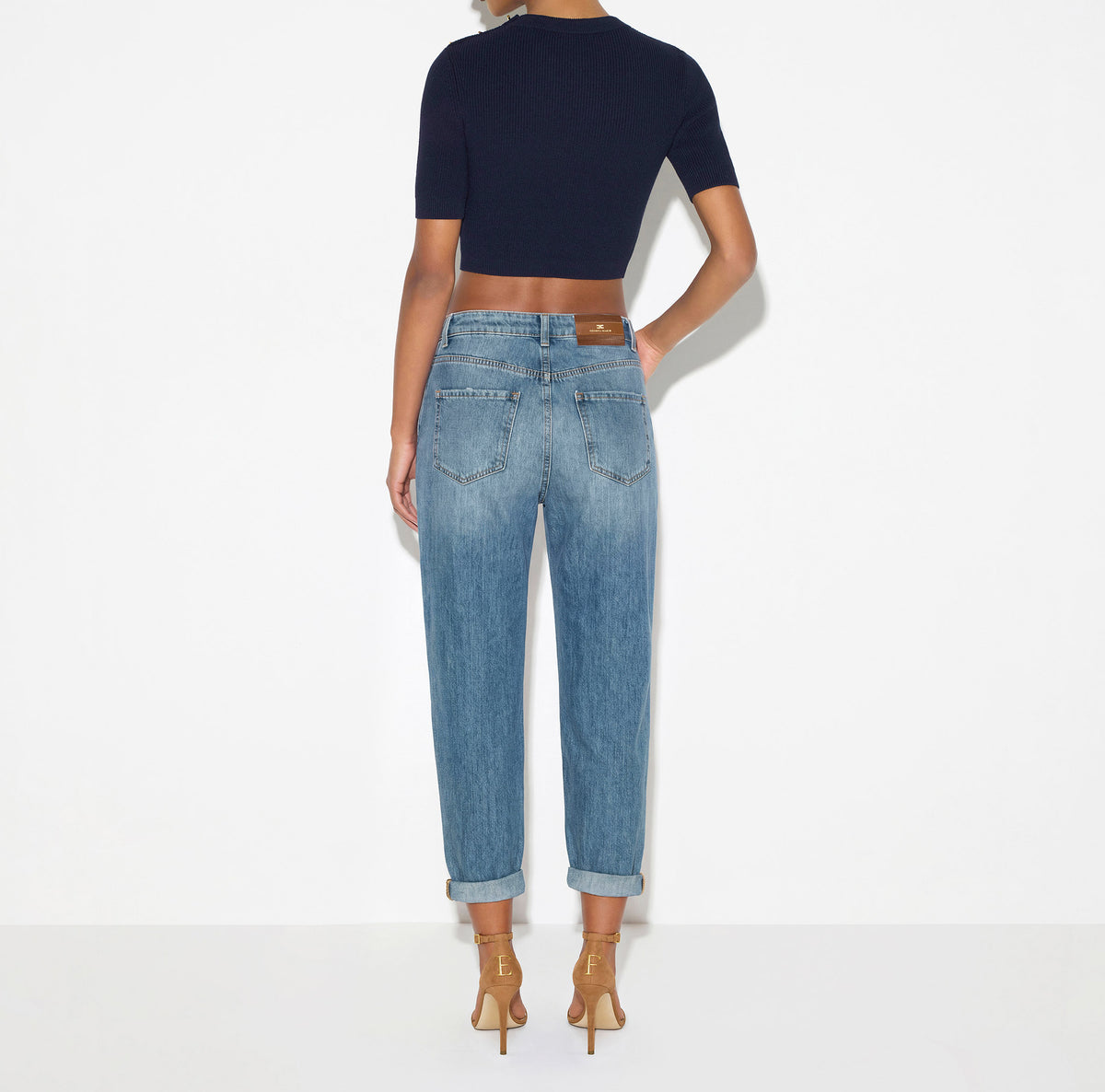 ELISABETTA FRANCHI Jeans Boyfriend Lucchetto-Blue Vintage