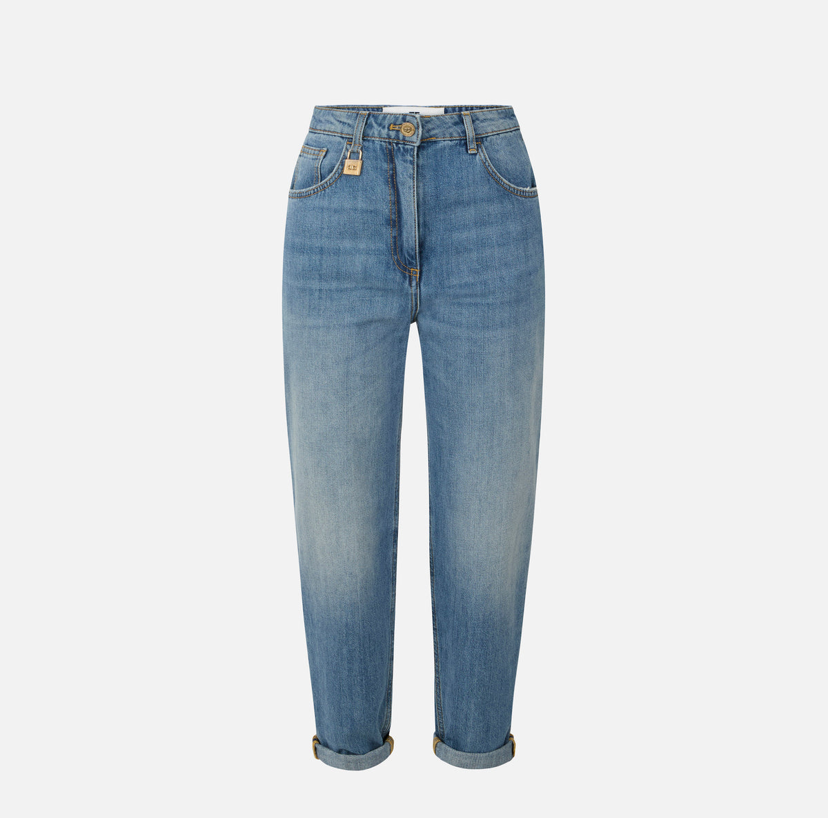 ELISABETTA FRANCHI Jeans Boyfriend Lucchetto-Blue Vintage