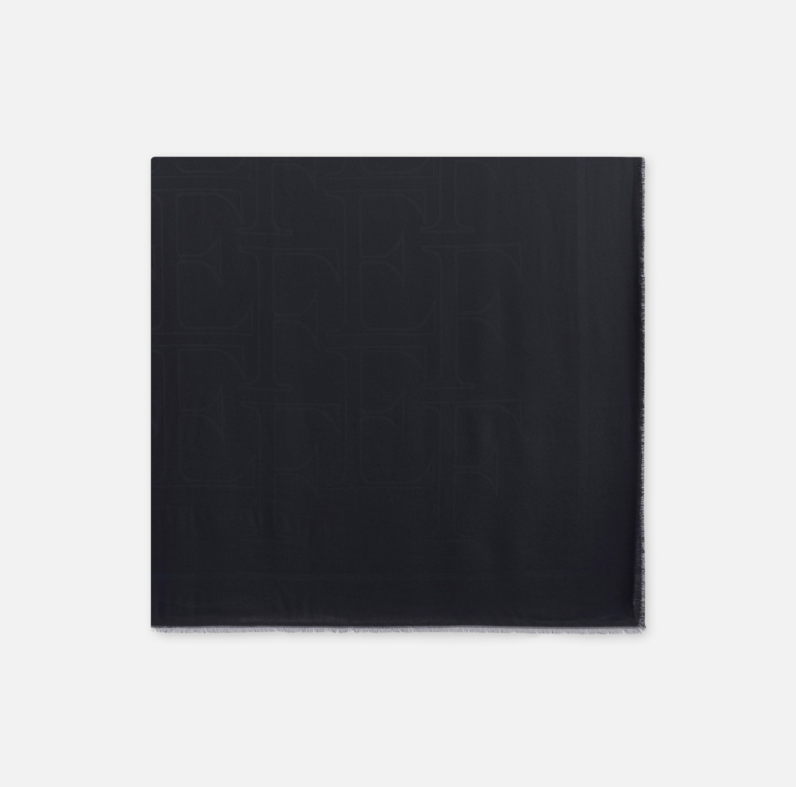 ELISABETTA FRANCHI Sciarpa Viscosa Modal Logo-Nero