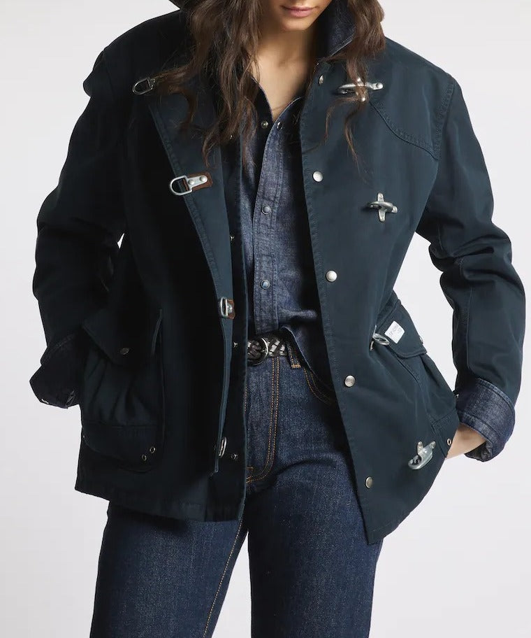 FAY Giacca Uomo 4 GANCI ARCHIVE Gabardina Cotone-Navy