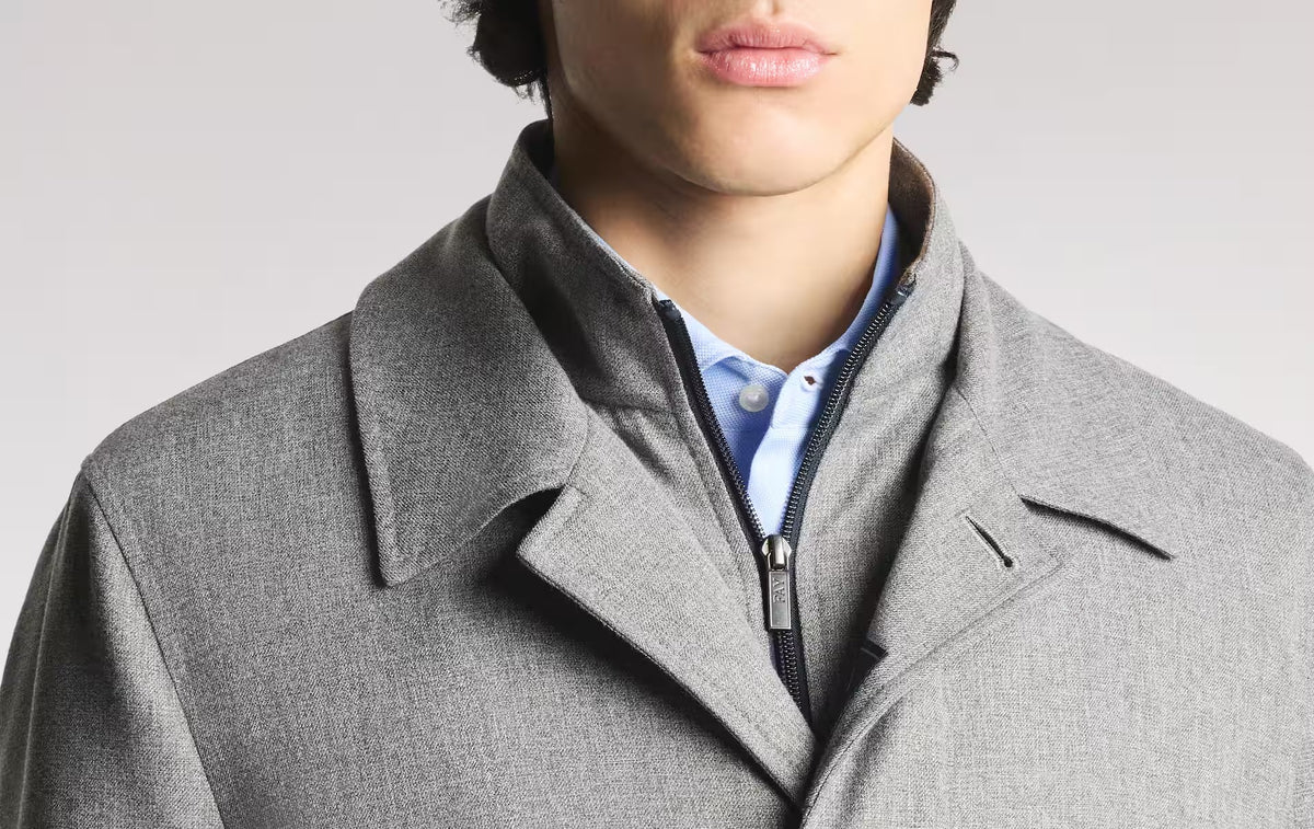 FAY Cappotto Uomo MORING COAT Saia Tecnica Melange-Grigio