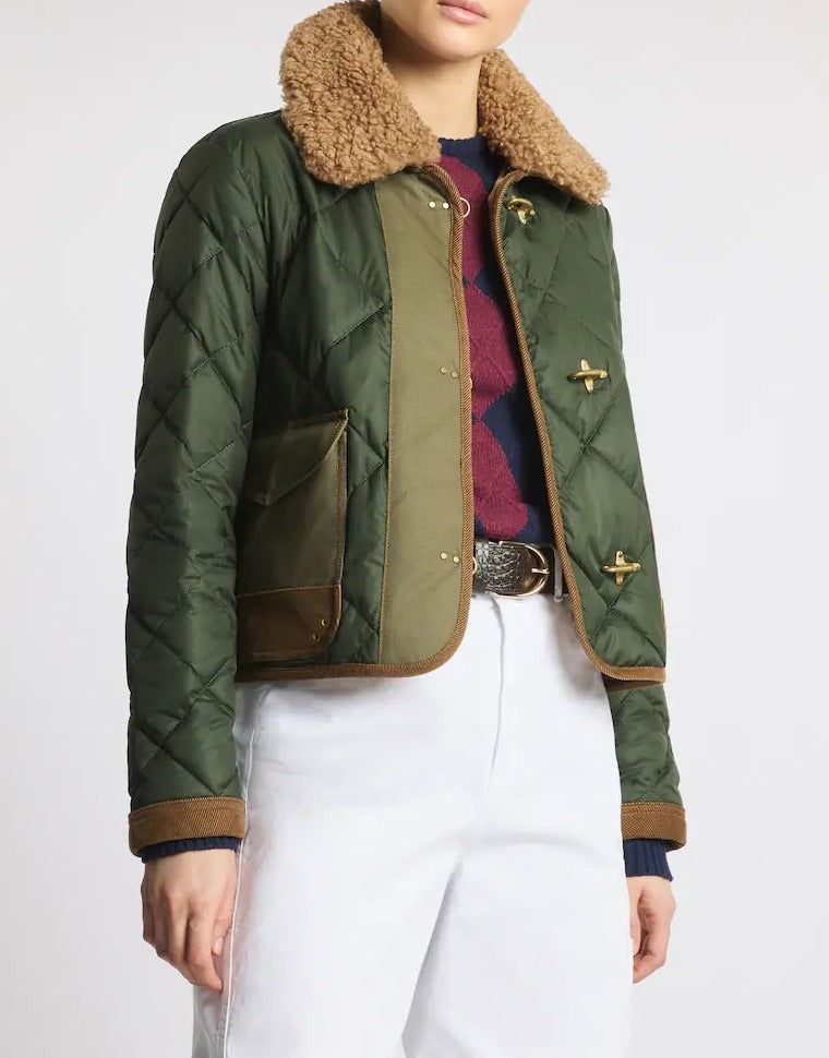 FAY Giacca Donna 3 GANCI Tessuto Tecnico ORSETTO-Verde