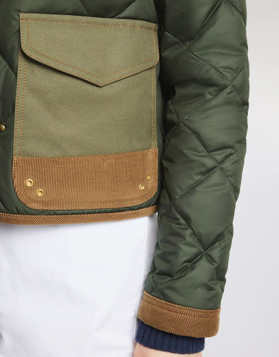 FAY Giacca Donna 3 GANCI Tessuto Tecnico ORSETTO-Verde