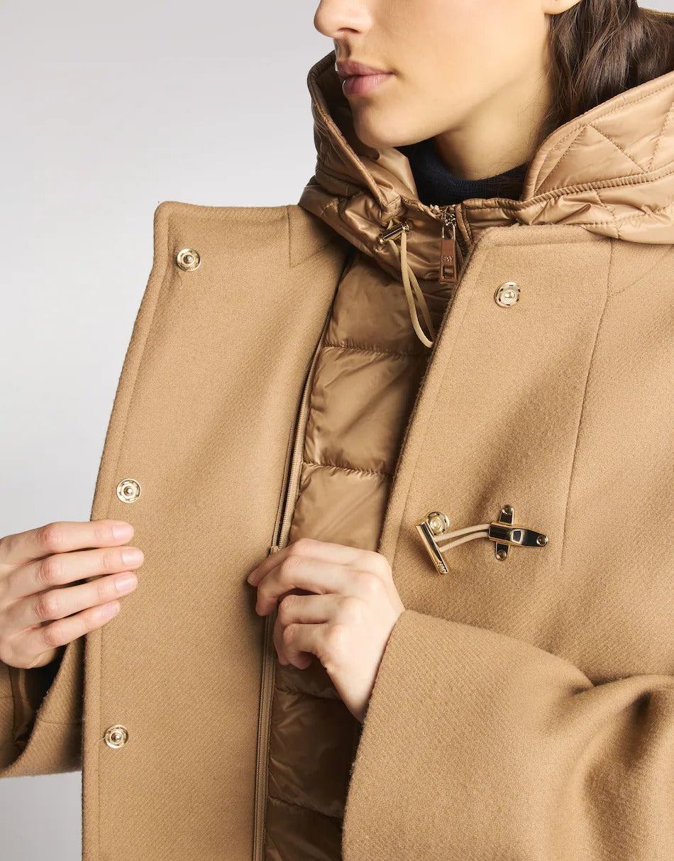 FAY Cappotto DOnna TOGGLE COAT Midi Panno Lana Cashmere-Corda