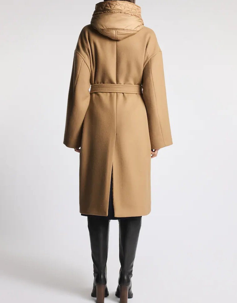 FAY Cappotto DOnna TOGGLE COAT Midi Panno Lana Cashmere-Corda