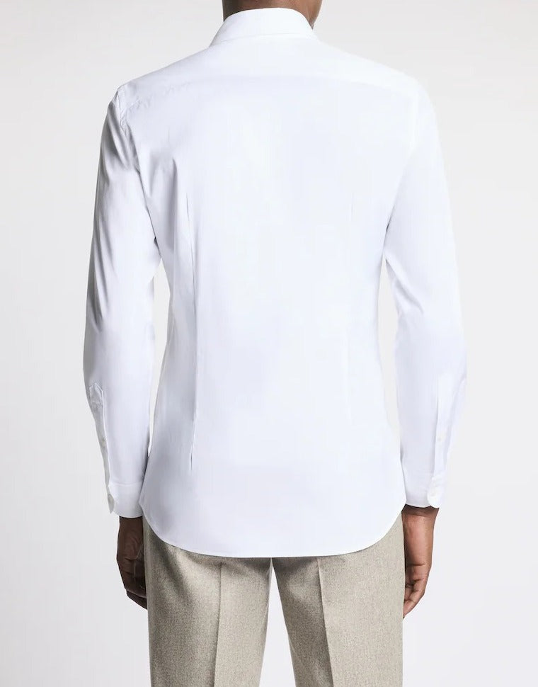 FAY Camicia Uomo Popeline Stretch-Bianco