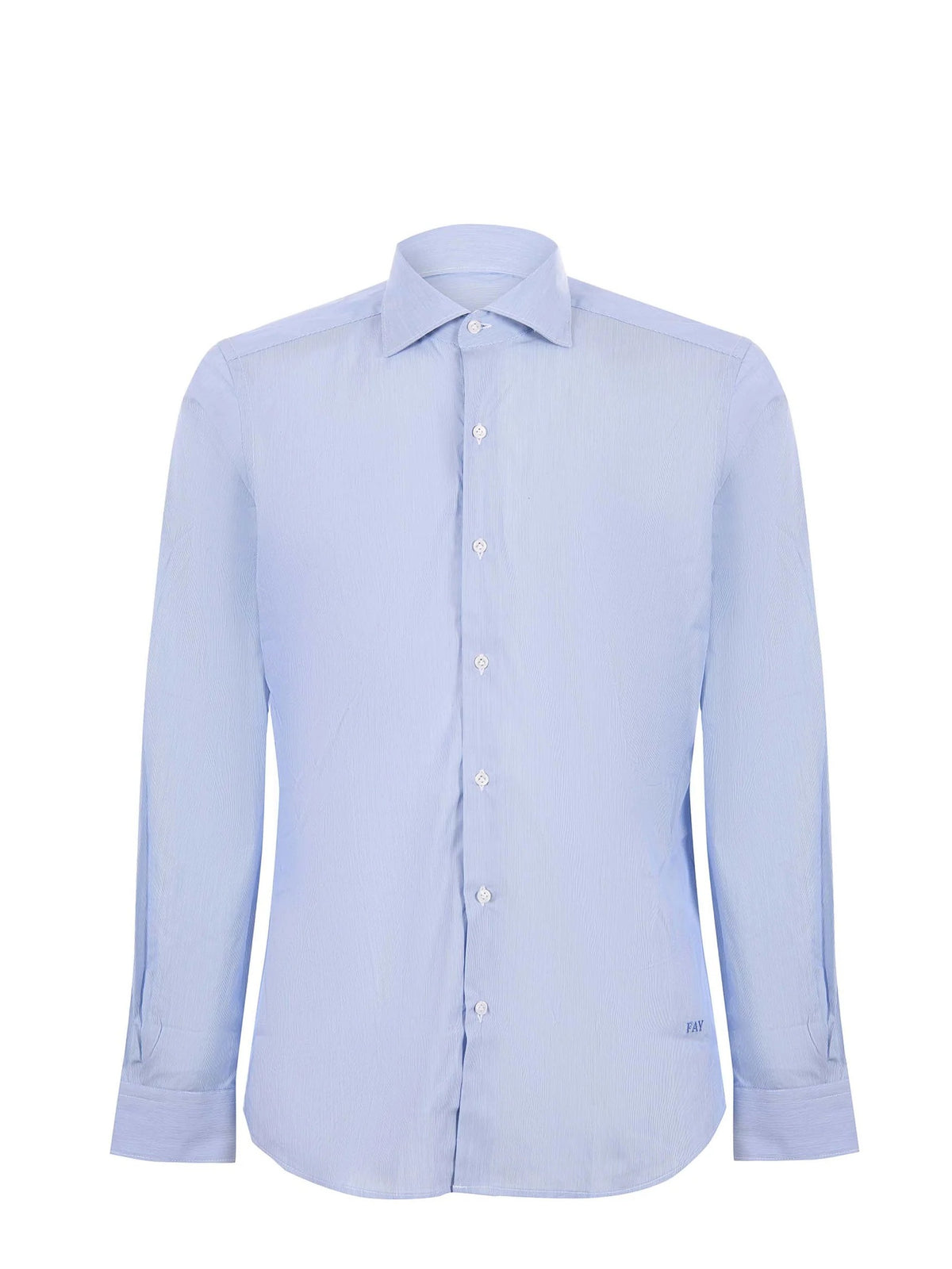 FAY Camicia Uomo Popeline Stretch-Azzurro