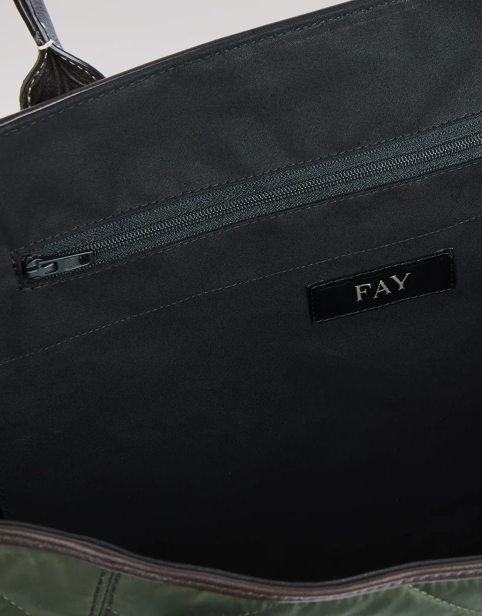 FAY SHOPPING BAG Tessuto Tecnico-Verde