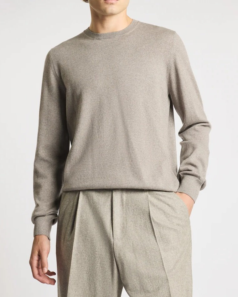 FAY Maglia Girocollo Uomo Lana Merino-Kaki