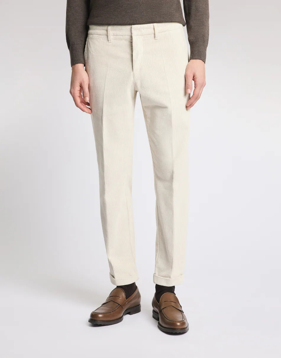 FAY Pantalone Uomo CAPRI CLASS Velluto Coste-Avorio