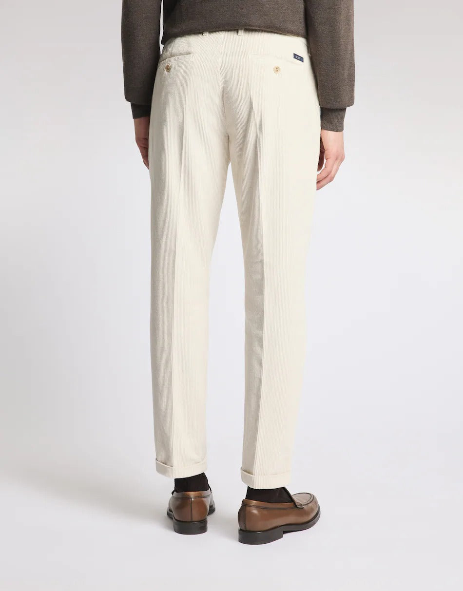 FAY Pantalone Uomo CAPRI CLASS Velluto Coste-Avorio