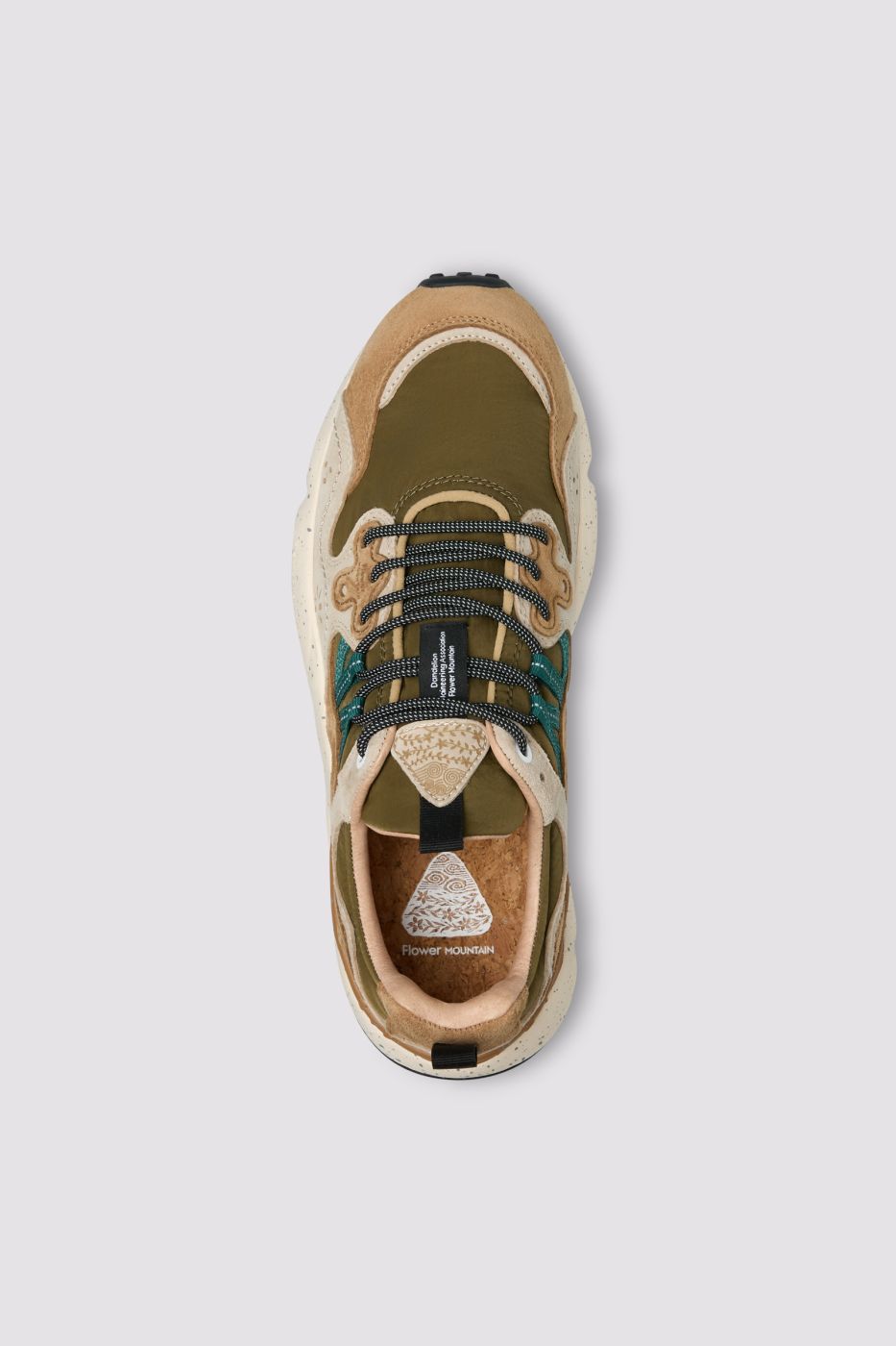 FLOWER MOUNTAIN Sneaker Uomo YAMANO 3-Crema/Verde/Petrolio