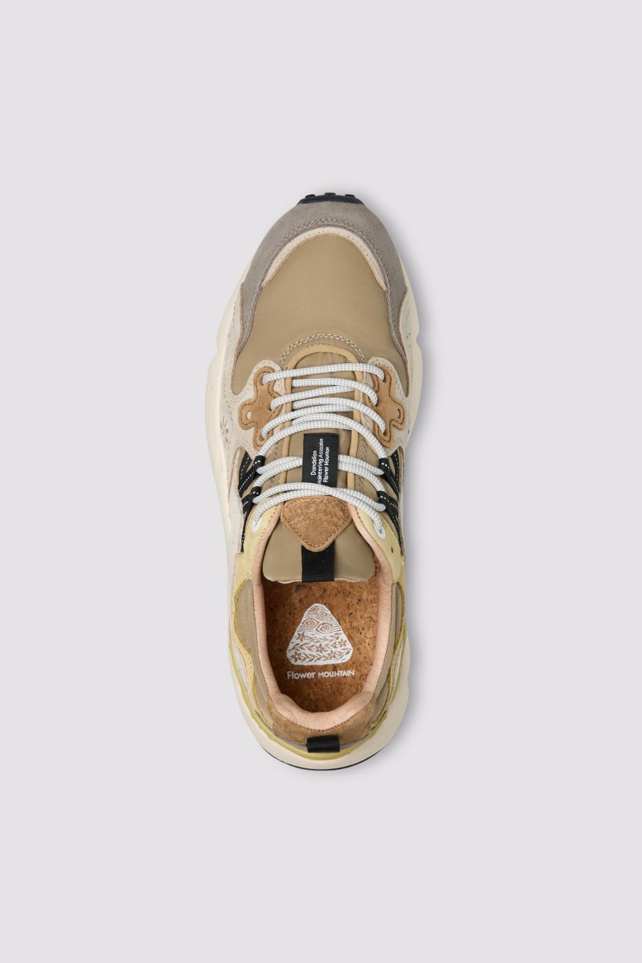 FLOWER MOUNTAIN Sneaker Uomo YAMANO 3-Tortora/Cognac/Bianco Panna