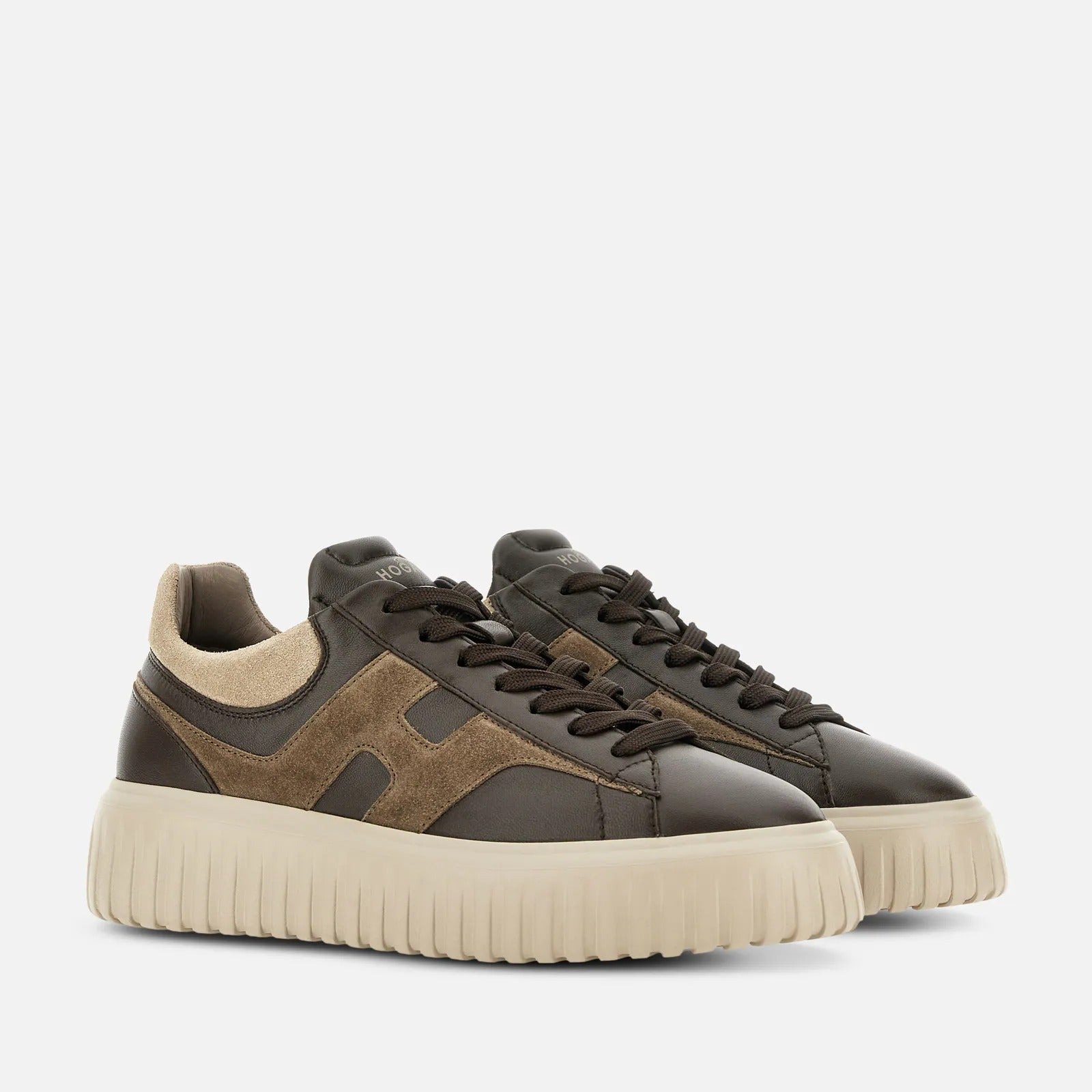 HOGAN Sneaker Uomo H-Stripes-Marrone