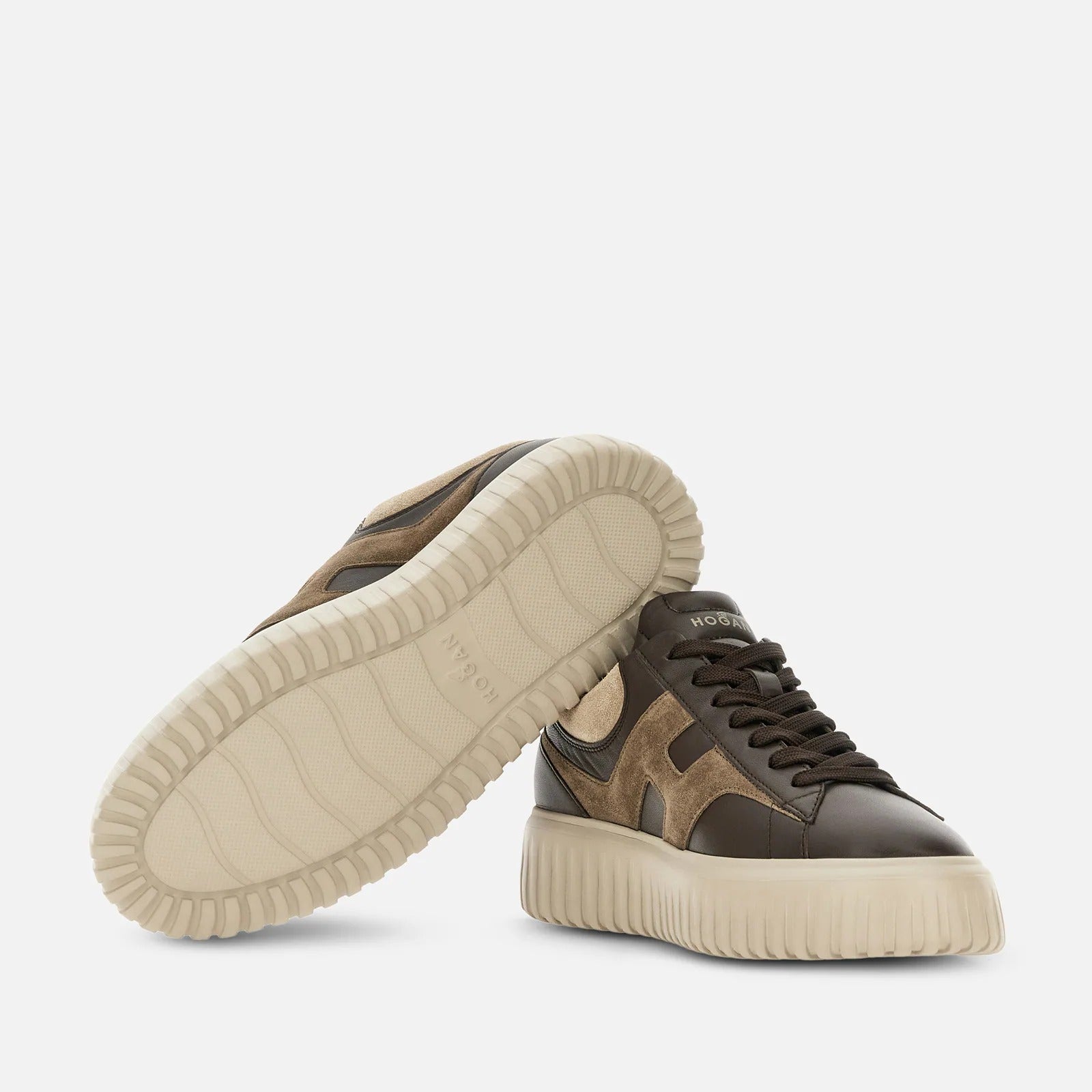 HOGAN Sneaker Uomo H-Stripes-Marrone
